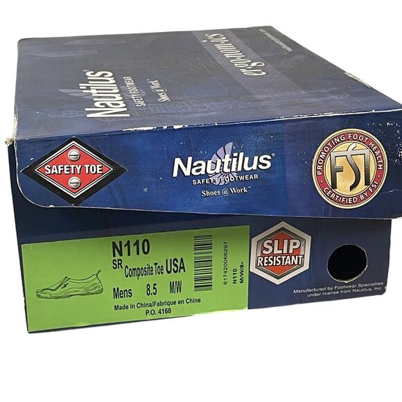 Nautilus Safety Footwear Ergonomics N110 Work Shoes Mens 8.5 M Black Hard Toe - Picture 2 of 11